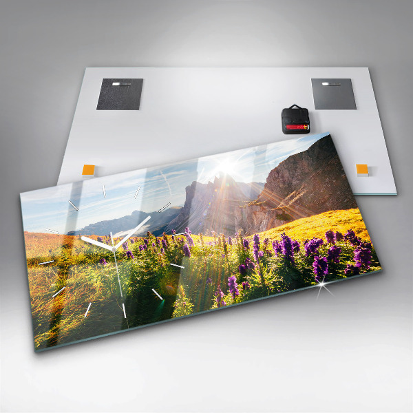 Horizontale Uhr mit motiv Lavendelwiese