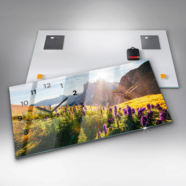 Horizontale Uhr mit motiv Lavendelwiese