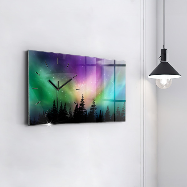 Horizontale Uhr mit motiv Aurora Borealis