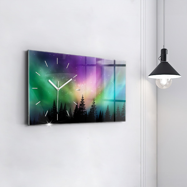 Horizontale Uhr mit motiv Aurora Borealis