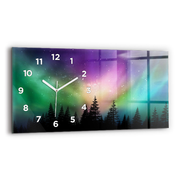 Horizontale Uhr mit motiv Aurora Borealis