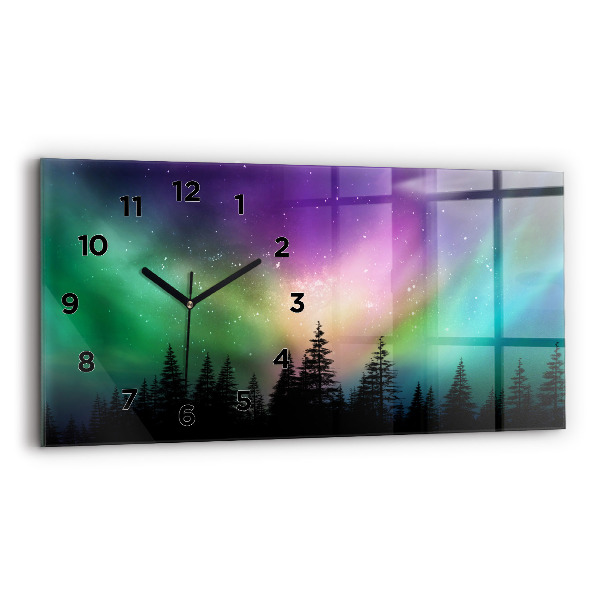 Horizontale Uhr mit motiv Aurora Borealis