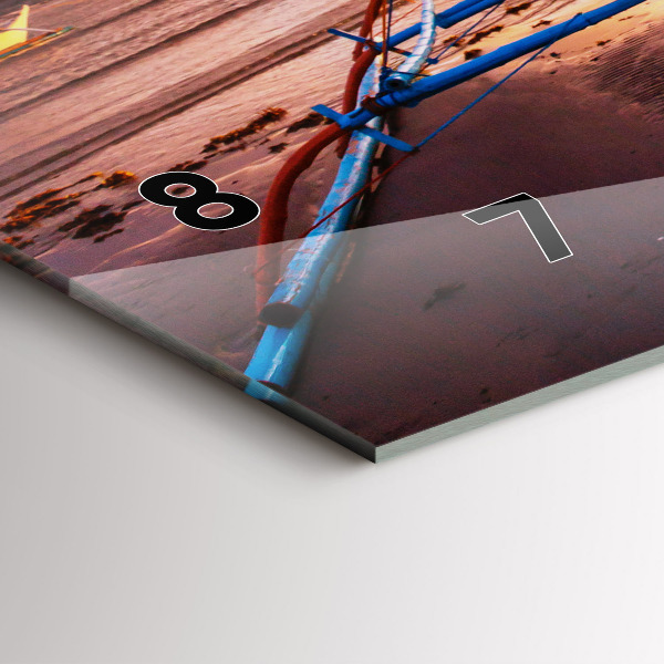 Horizontale Uhr mit motiv Boot und Sonnenuntergang