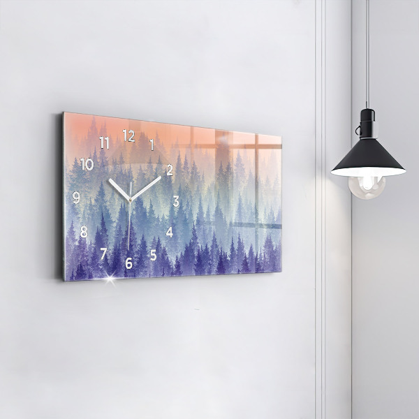 Horizontale Uhr Wald im Nebel