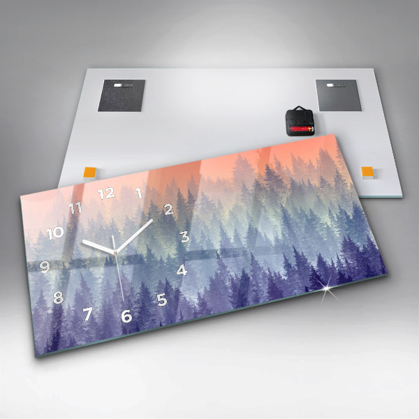 Horizontale Uhr Wald im Nebel