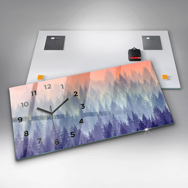 Horizontale Uhr Wald im Nebel