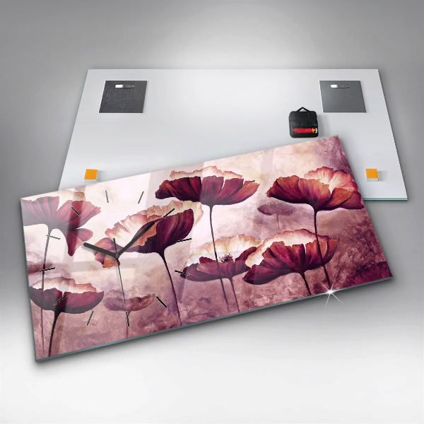 Horizontale Uhr Blumen Blühender Mohn