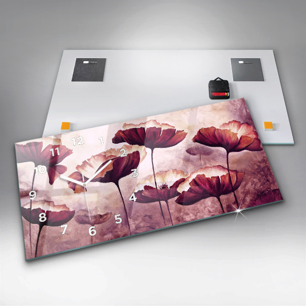 Horizontale Uhr Blumen Blühender Mohn