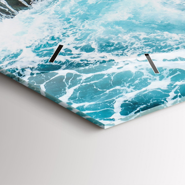 Horizontale Uhr mit motiv Wirbelnde schäumende Wellen