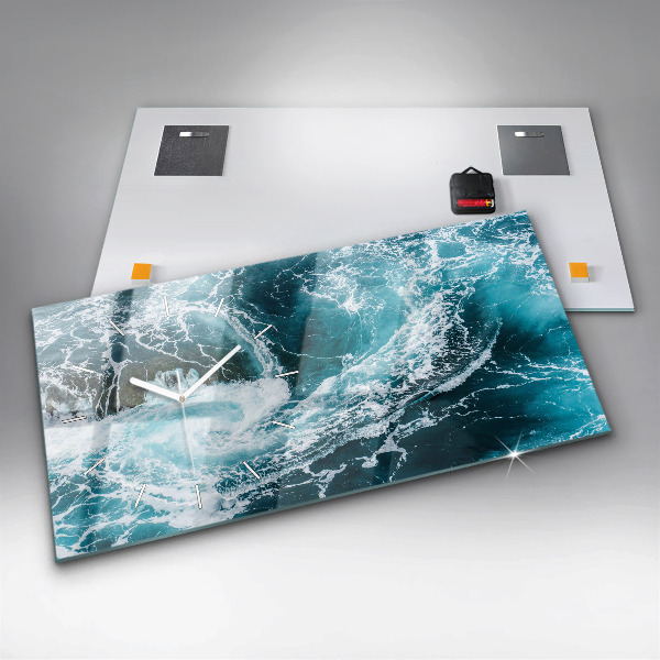 Horizontale Uhr mit motiv Wirbelnde schäumende Wellen