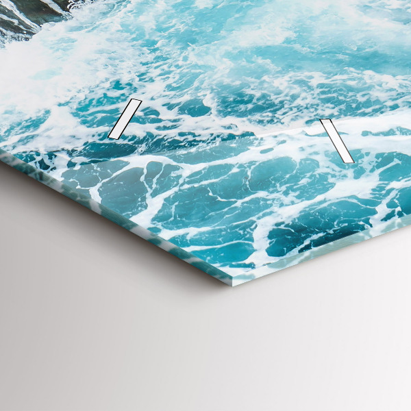 Horizontale Uhr mit motiv Wirbelnde schäumende Wellen