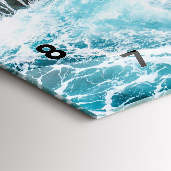 Horizontale Uhr mit motiv Wirbelnde schäumende Wellen