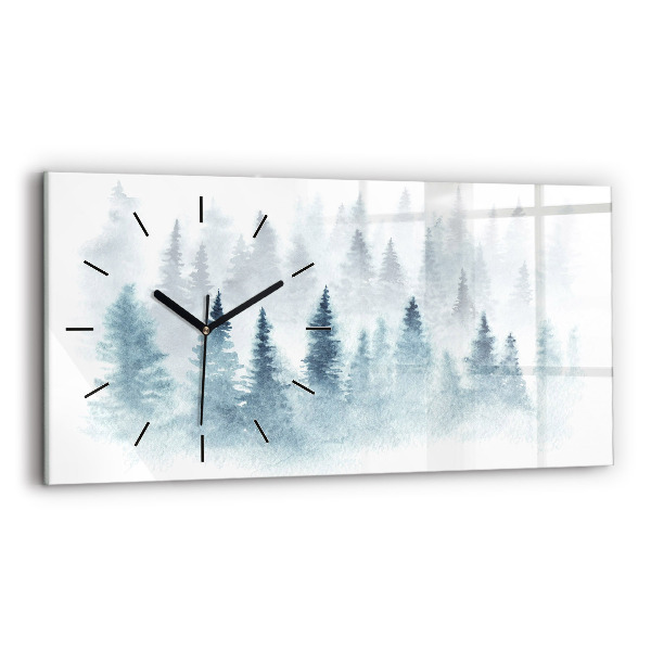 Horizontale Uhr mit motiv Winterlicher Wald