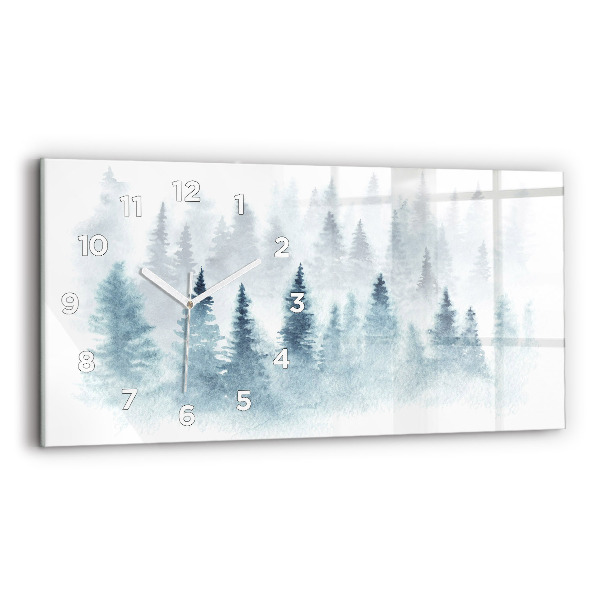 Horizontale Uhr mit motiv Winterlicher Wald
