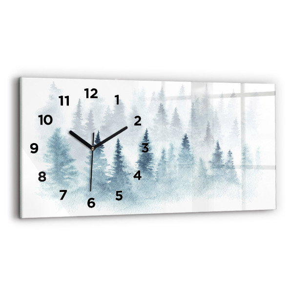 Horizontale Uhr mit motiv Winterlicher Wald