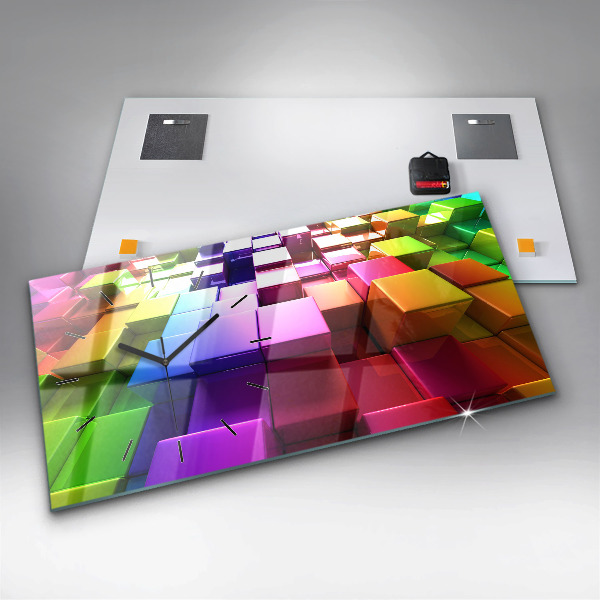 Horizontale Uhr Bunte Würfel