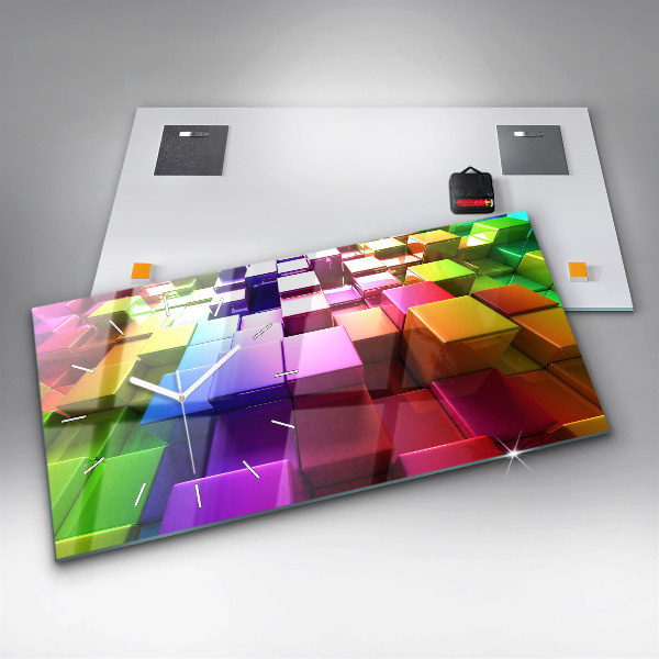 Horizontale Uhr Bunte Würfel