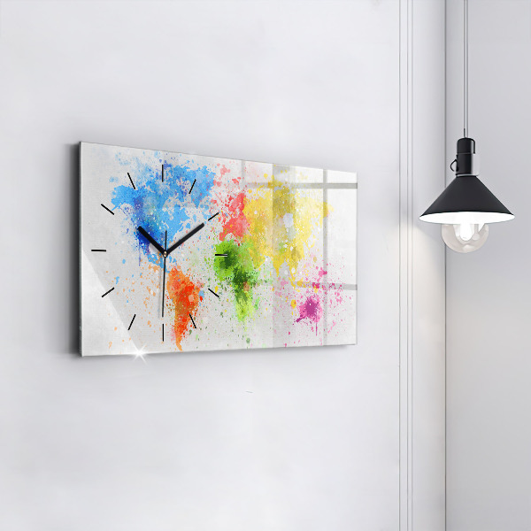 Horizontale Uhr Weltkarte auf Papier