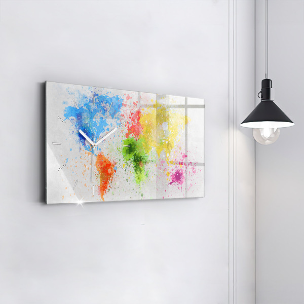 Horizontale Uhr Weltkarte auf Papier