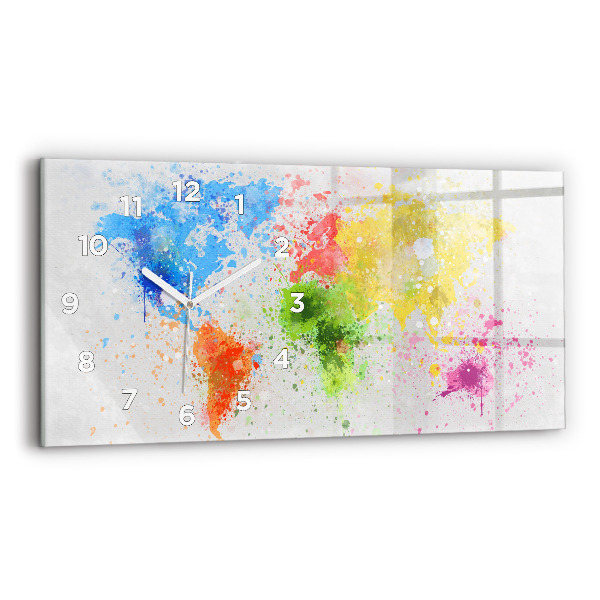 Horizontale Uhr Weltkarte auf Papier