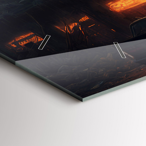 Horizontale Uhr mit motiv Apokalyptisches Gebäude