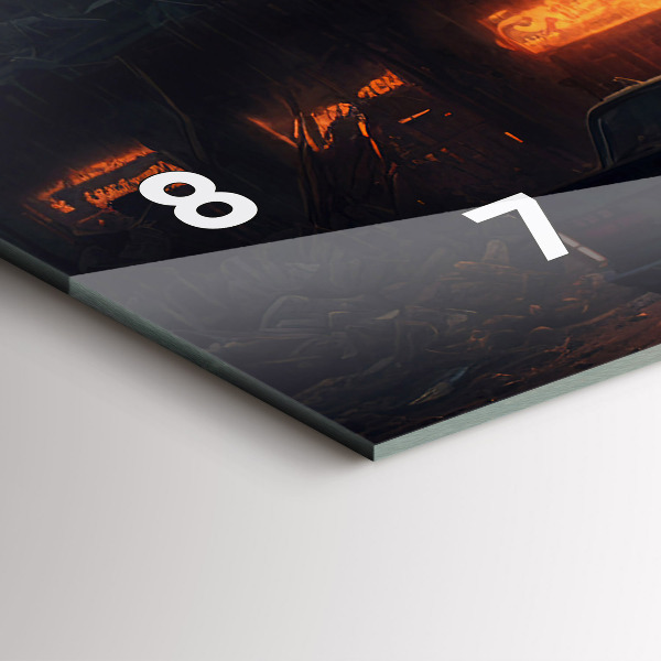 Horizontale Uhr mit motiv Apokalyptisches Gebäude