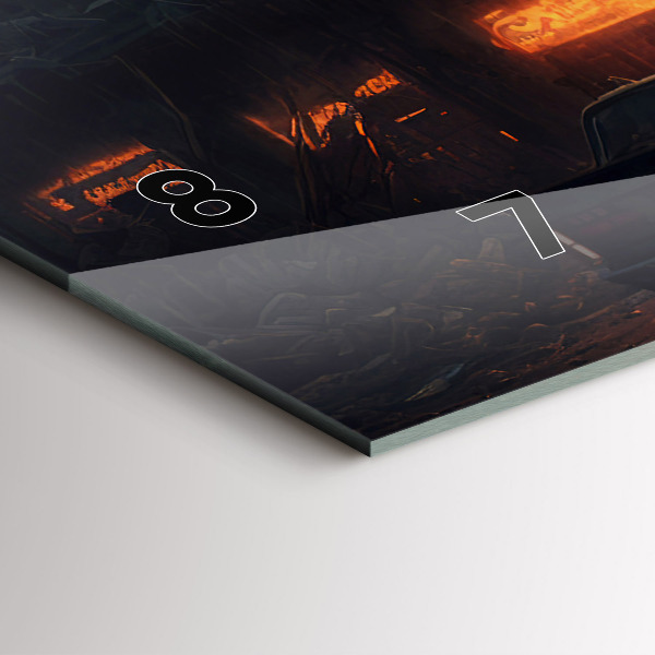 Horizontale Uhr mit motiv Apokalyptisches Gebäude