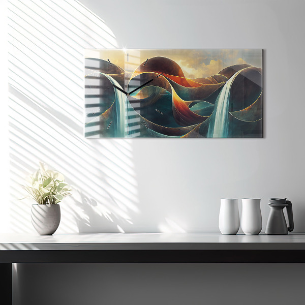 Horizontale Uhr mit motiv Fließender Wasserfall Hintergrund