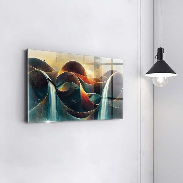 Horizontale Uhr mit motiv Fließender Wasserfall Hintergrund