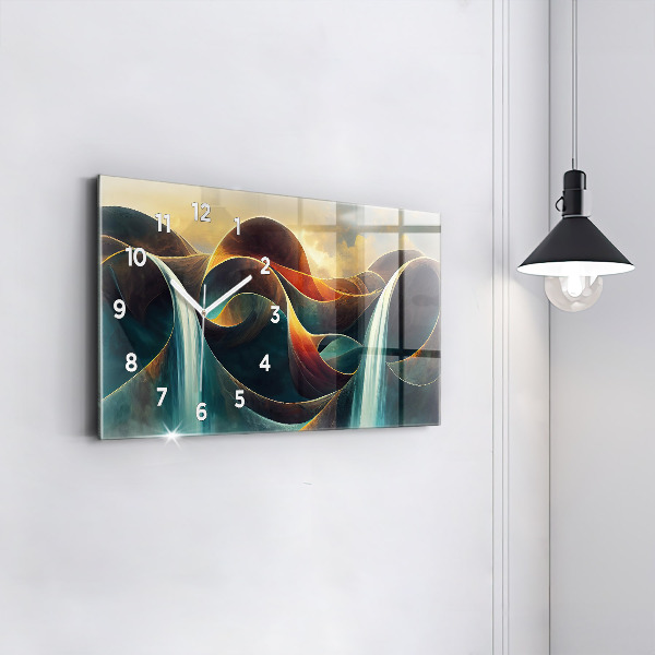 Horizontale Uhr mit motiv Fließender Wasserfall Hintergrund