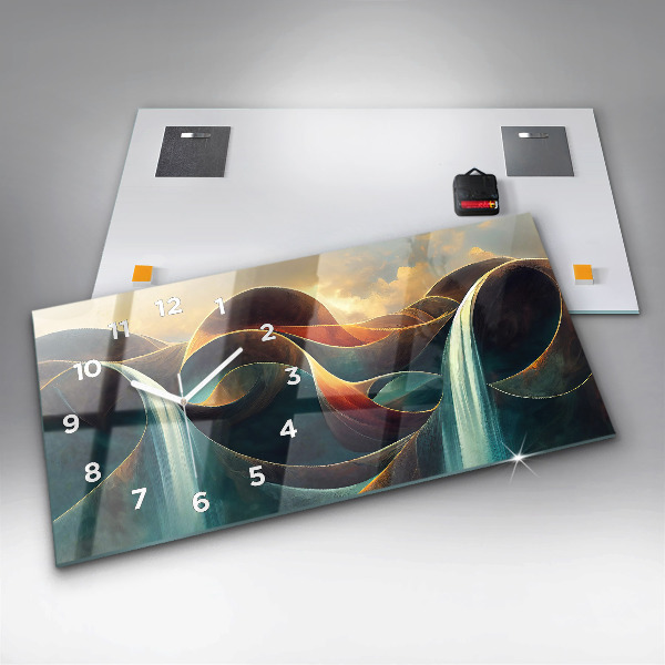 Horizontale Uhr mit motiv Fließender Wasserfall Hintergrund
