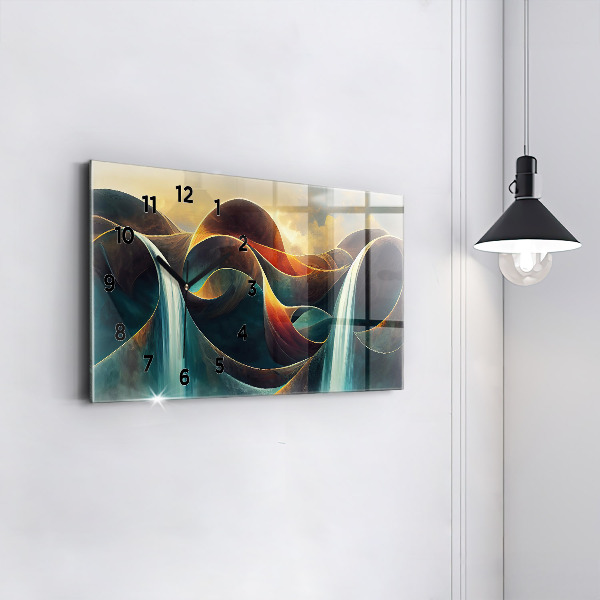 Horizontale Uhr mit motiv Fließender Wasserfall Hintergrund