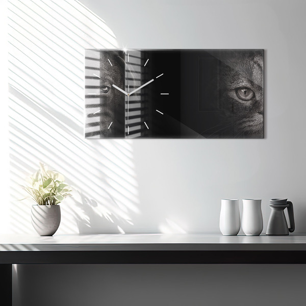 Horizontale Uhr Hund und schottische Katze