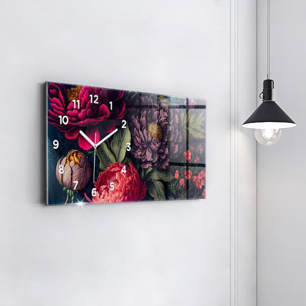 Horizontale Uhr mit motiv Vintage Blumenstrauß