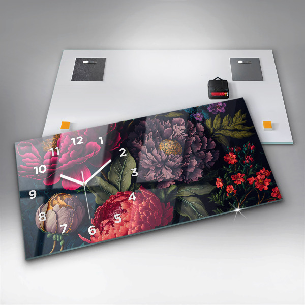 Horizontale Uhr mit motiv Vintage Blumenstrauß