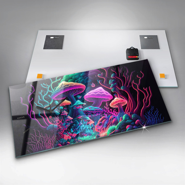 Horizontale Uhr mit motiv Neon-Pilze