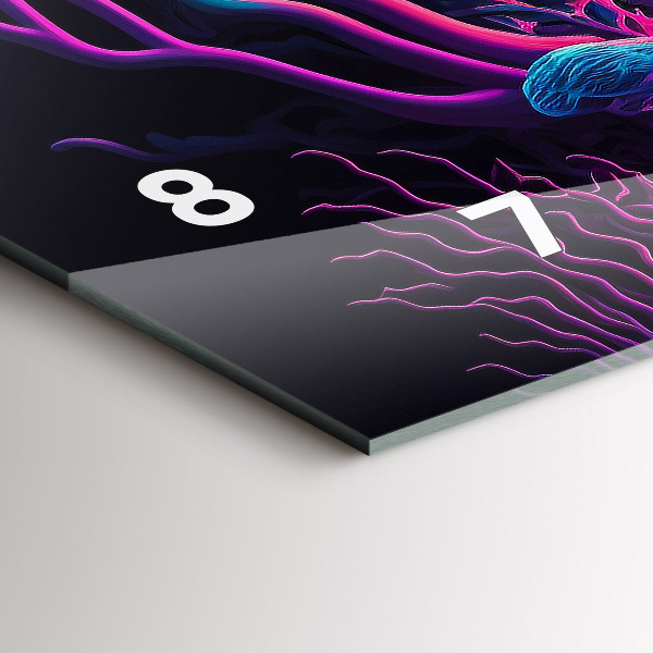 Horizontale Uhr mit motiv Neon-Pilze