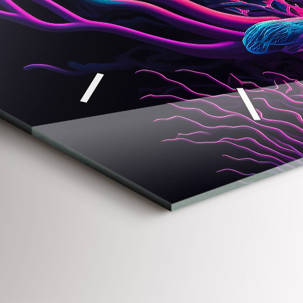 Horizontale Uhr mit motiv Neon-Pilze