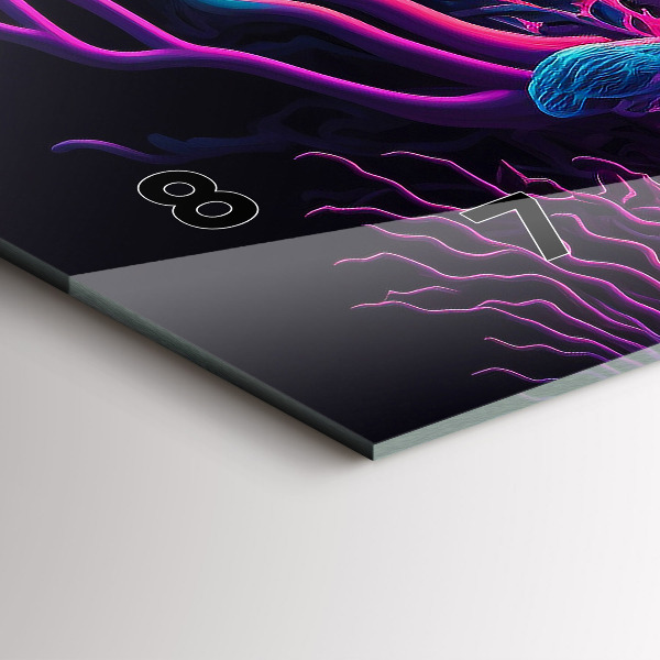 Horizontale Uhr mit motiv Neon-Pilze