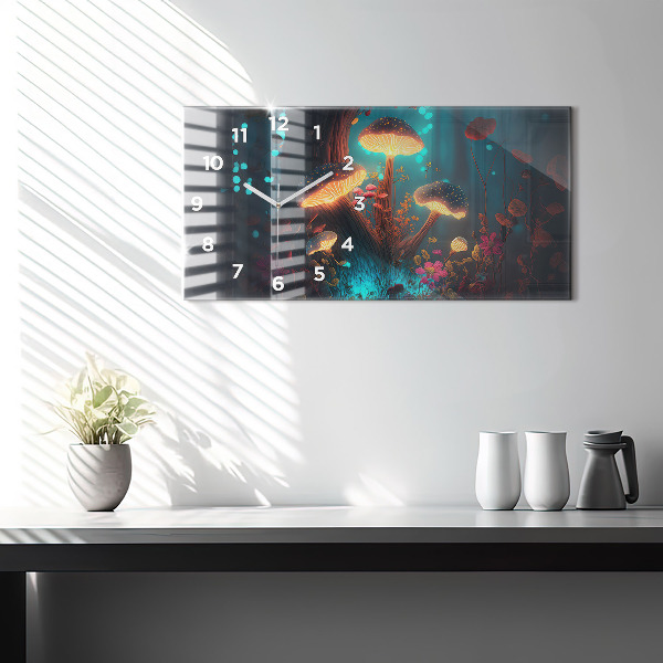 Horizontale Uhr Wald und Zauberpilze