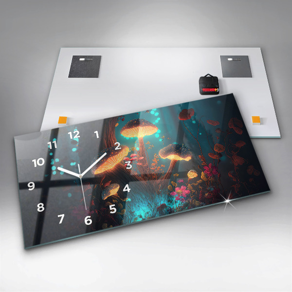 Horizontale Uhr Wald und Zauberpilze