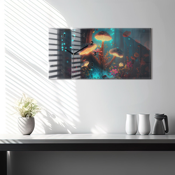 Horizontale Uhr Wald und Zauberpilze