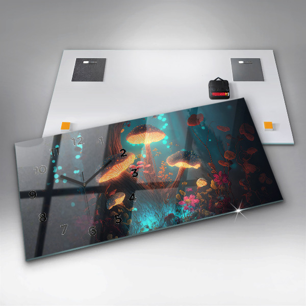 Horizontale Uhr Wald und Zauberpilze