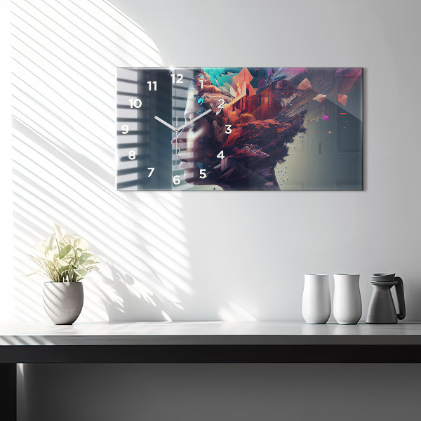 Horizontale Uhr mit motiv Emotionale abstrakte Frau