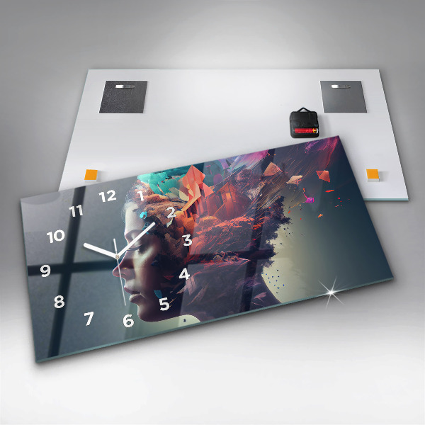 Horizontale Uhr mit motiv Emotionale abstrakte Frau