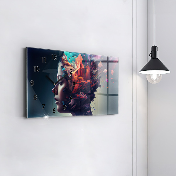 Horizontale Uhr mit motiv Emotionale abstrakte Frau