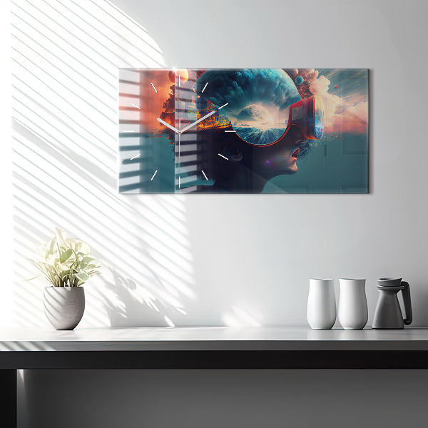 Horizontale Uhr Futuristische virtuelle Welt