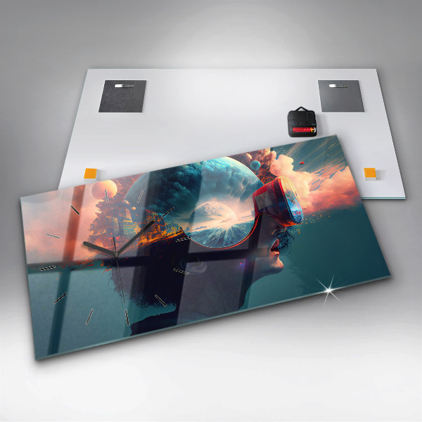 Horizontale Uhr Futuristische virtuelle Welt