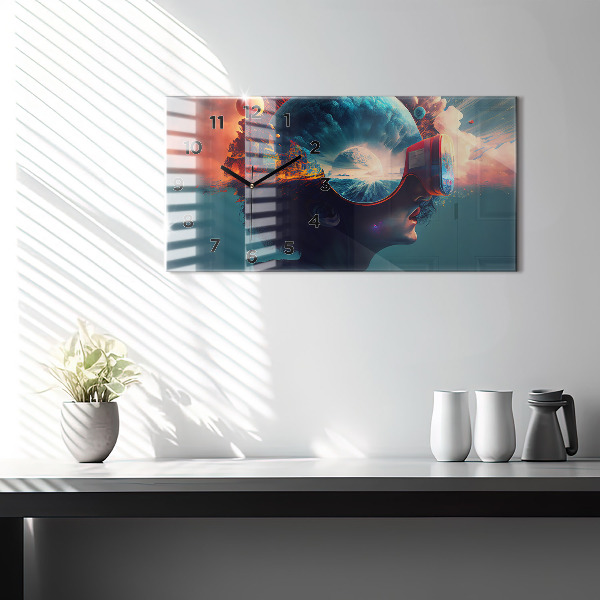 Horizontale Uhr Futuristische virtuelle Welt