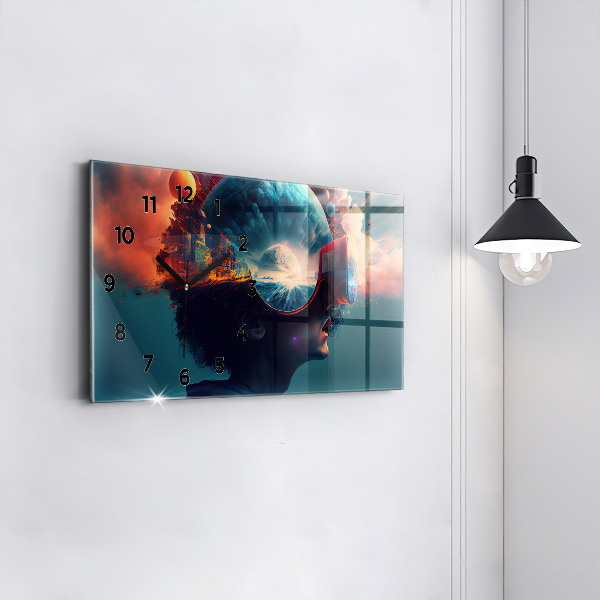 Horizontale Uhr Futuristische virtuelle Welt